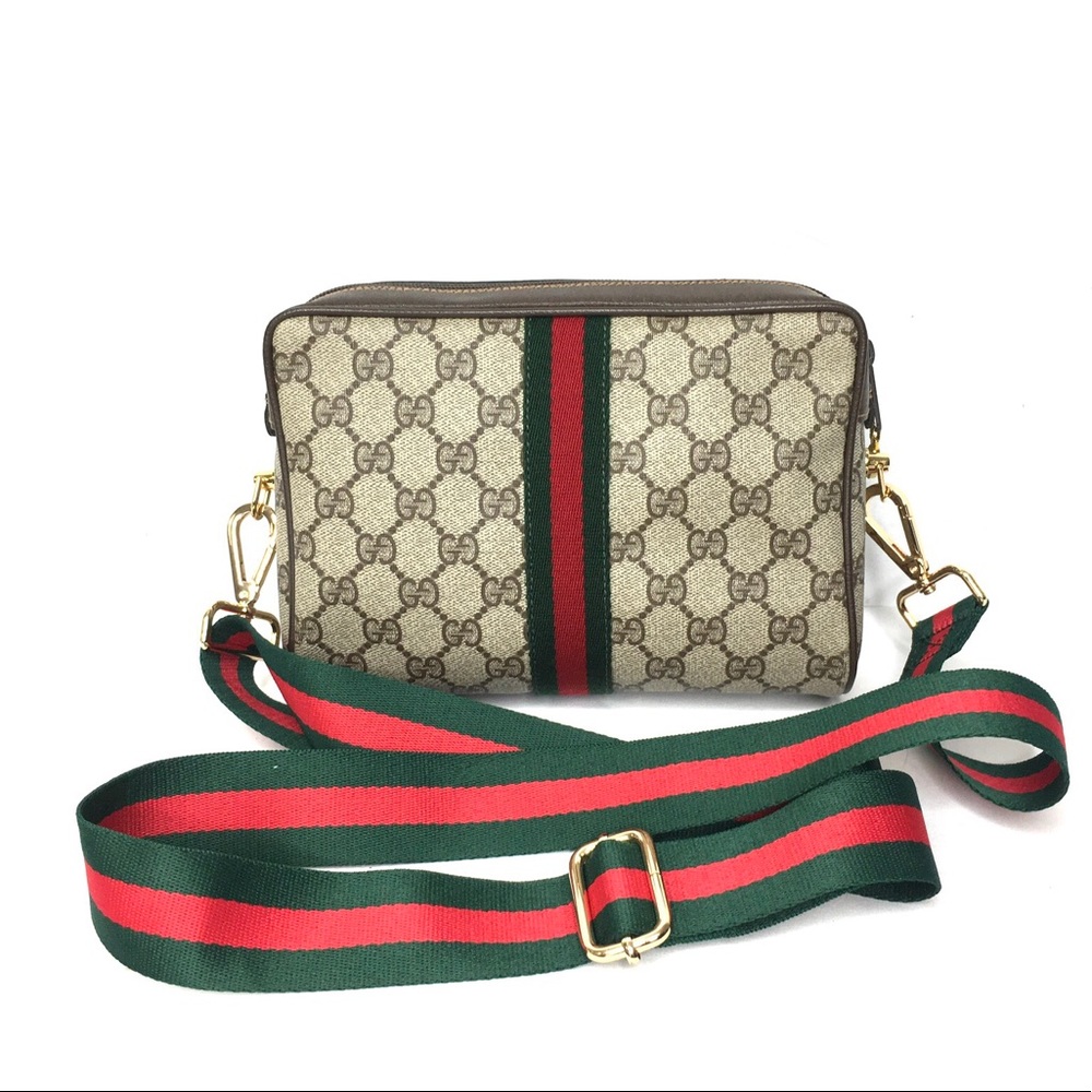 Authentic Gucci brown monogram coated canvas crossbody bag clutch - Picture 4 of 16